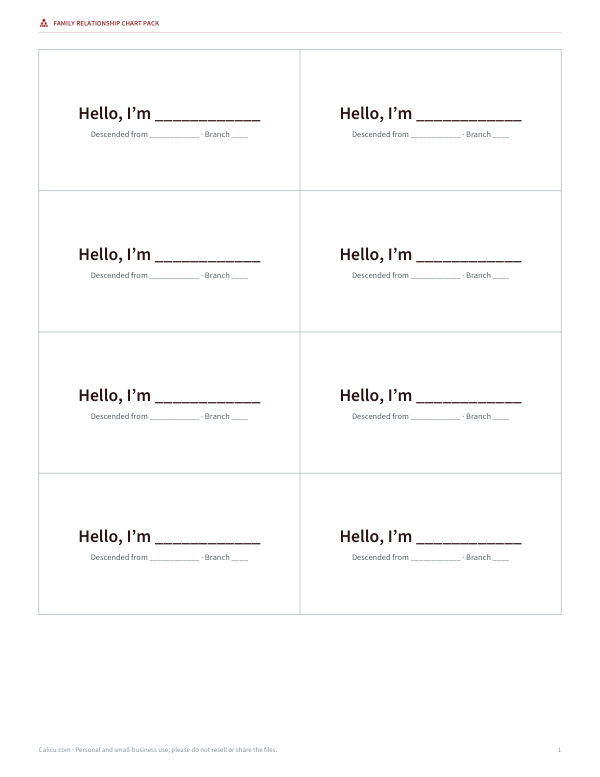 Preview of Printable Reunion Name Tags